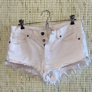 Free People White Jean Shorts